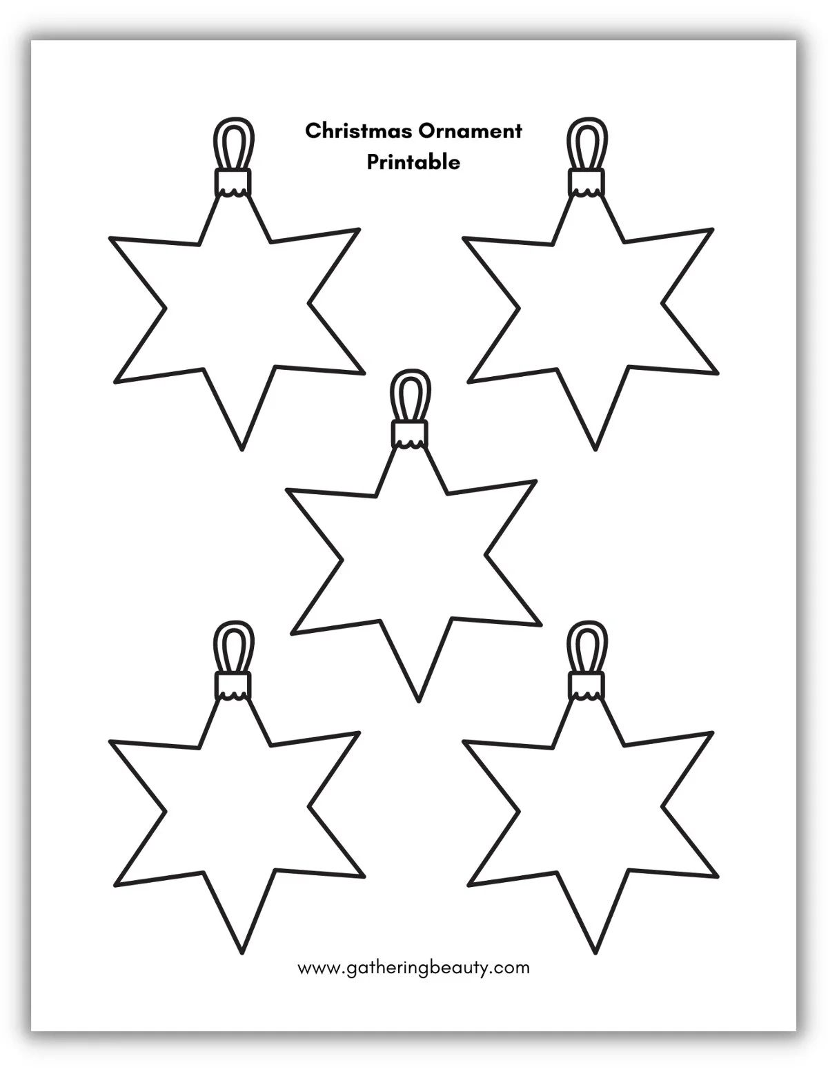 christmas ornament printable — gathering beauty